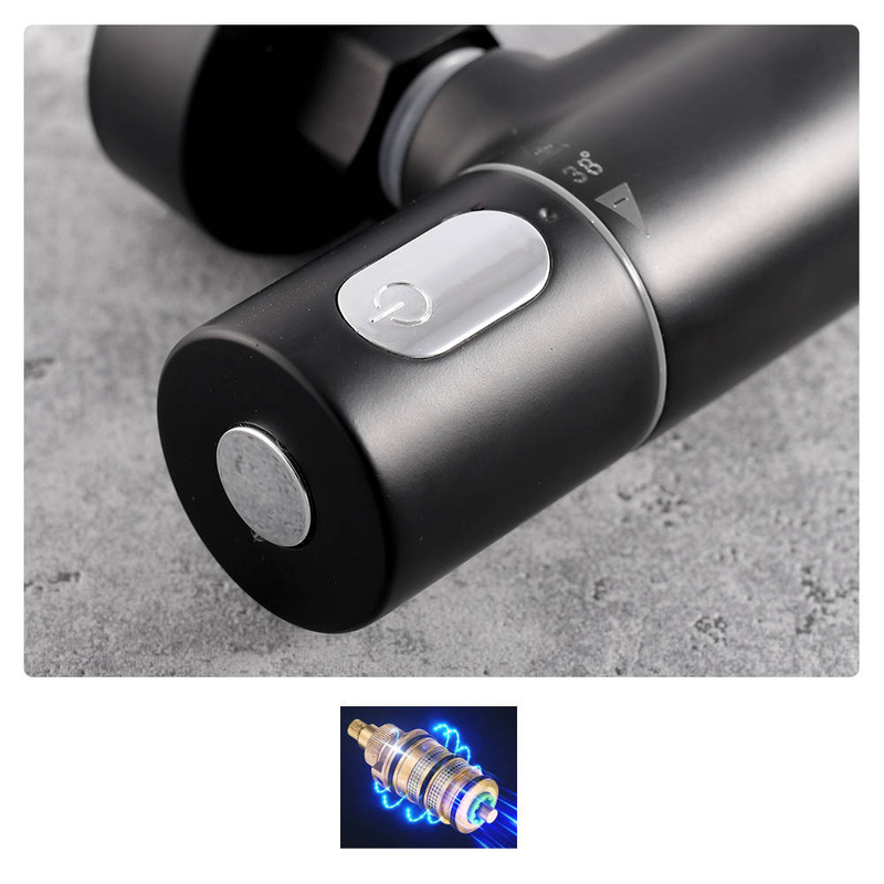 Bateria prysznicowa termostatyczna czarna Gloria