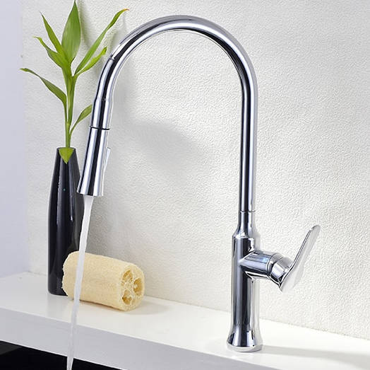 Bateria kuchenna z wyciąganą wylewką SIENA CHROM