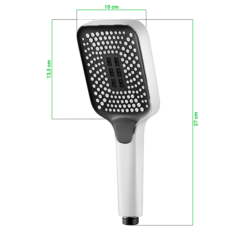 Słuchawka prysznicowa duża 3-funkcyjna MARS biała