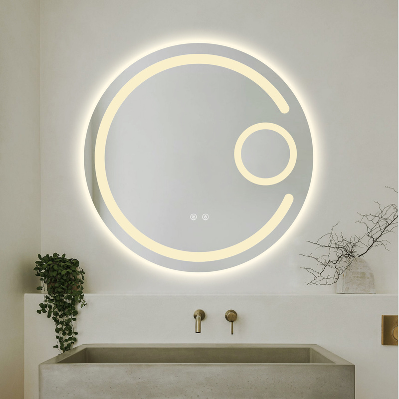 Lustro podświetlane LED 70 cm okrągłe H-2010 powiększające