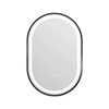 Lustro podświetlane LED 50x75 cm owalne w czarnej ramie J3320B