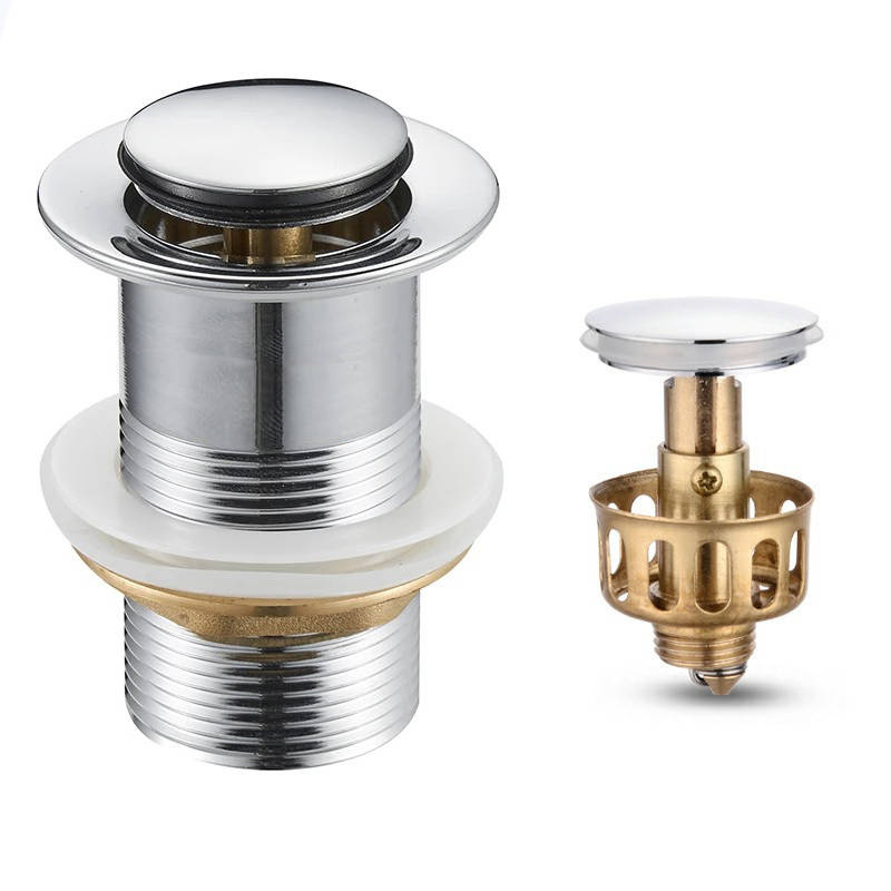 Syfon PVC i korek do umywalki bez przelewu z sitkiem