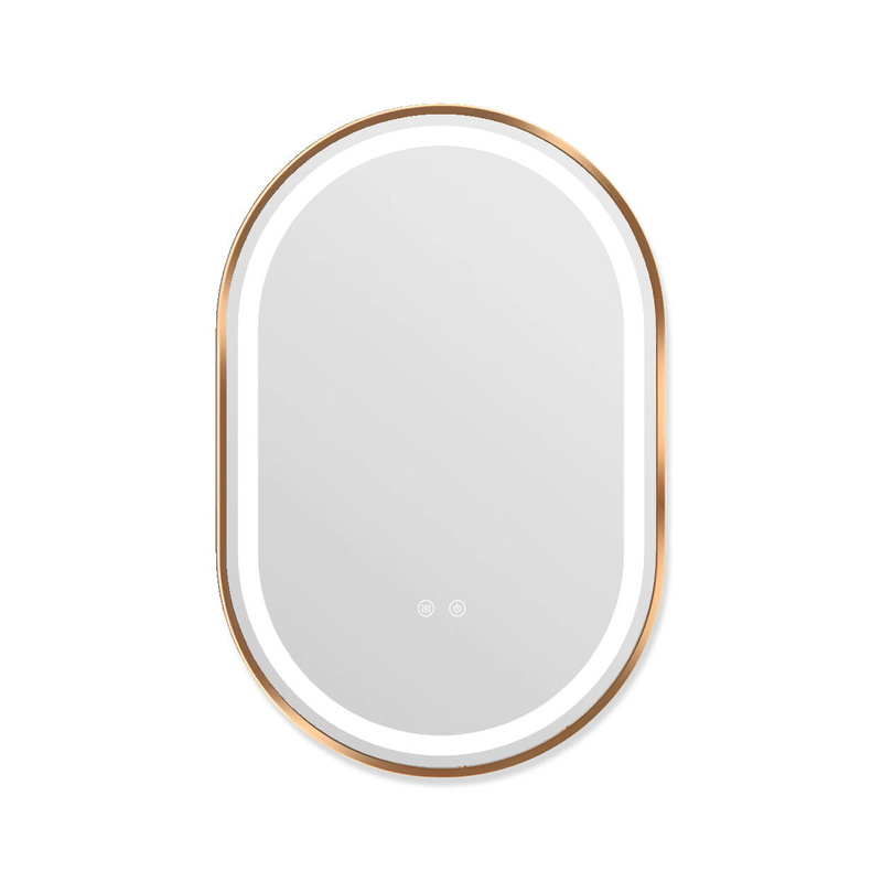 Lustro podświetlane LED 50x75 cm owalne w złotej ramie J3320RG