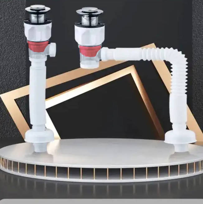Syfon elastyczny + korek click clack złoty uniwersalny