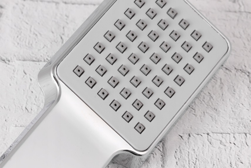 Bateria wannowa kwadratowa ścienna mosiądz zestaw