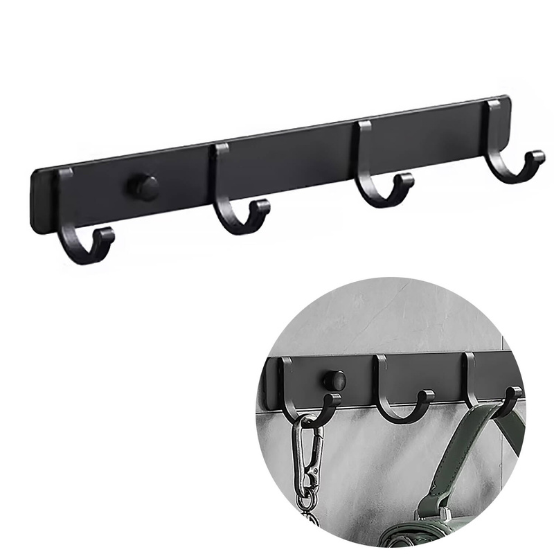 Wieszak na ubrania klucze ręczniki ścienny czarny 27 cm