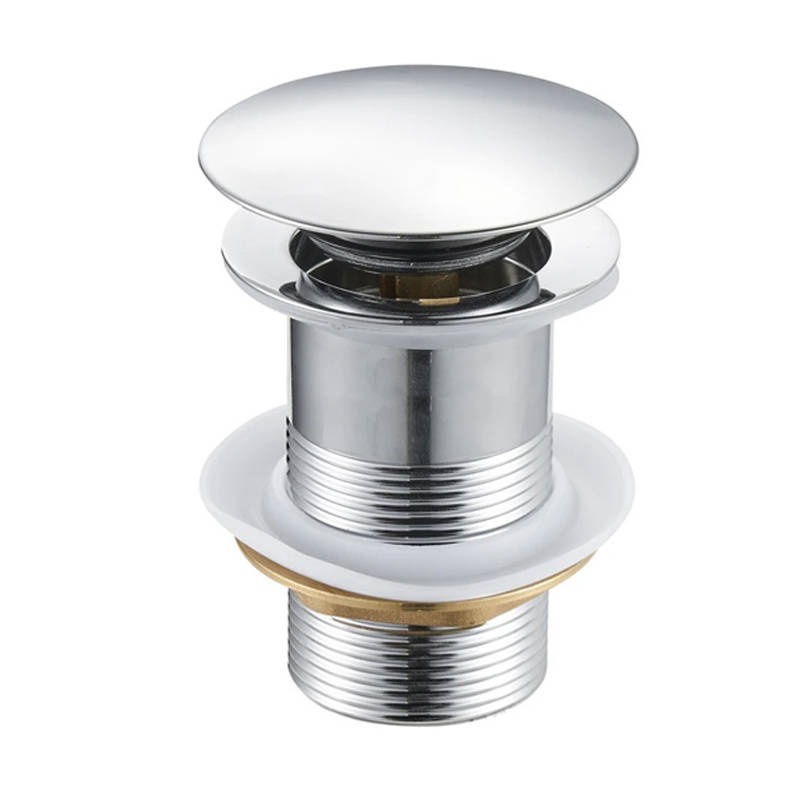 Korek umywalkowy KLIK-KLAK chromowany bez przelewu z sitkiem