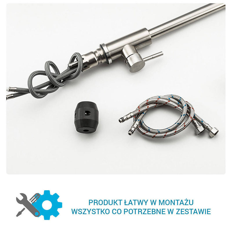 Bateria kuchenna wyciągana wylewka TUBO INOX