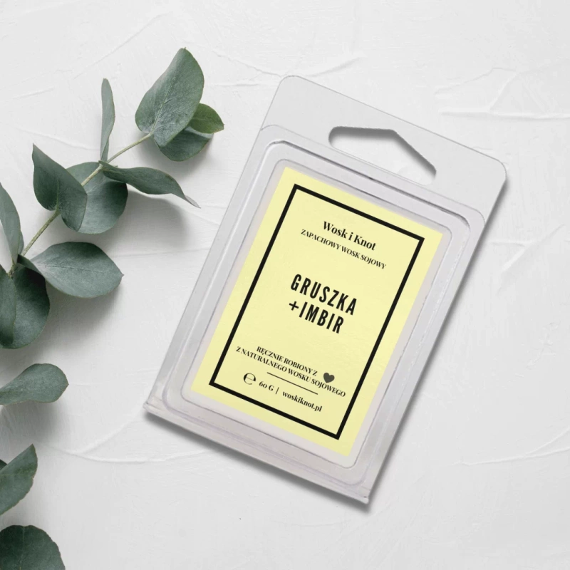 Wosk zapachowy sojowy do kominka GRUSZKA + IMBIR