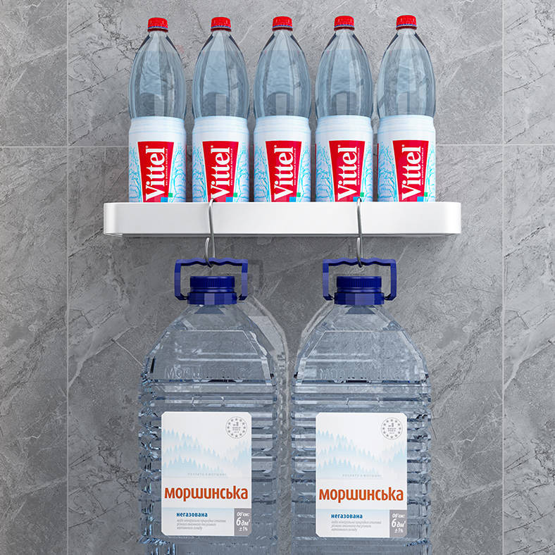 Półka łazienkowa wisząca biała LOFT 50cm