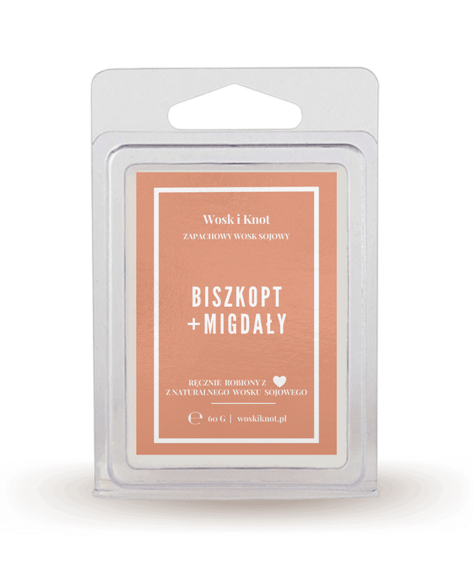 Wosk zapachowy sojowy do kominka Biszkopt+Migdały