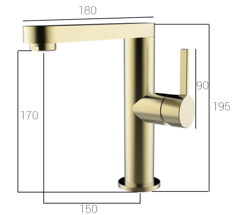 Bateria umywalkowa złota LAGUNA