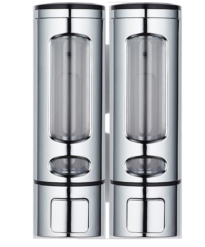 Dozownik podajnik ścienny podwójny na mydło płyny VIP CHROM