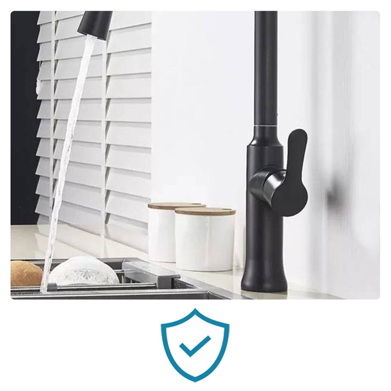 Bateria kuchenna z wyciąganą wylewką SIENA czarna