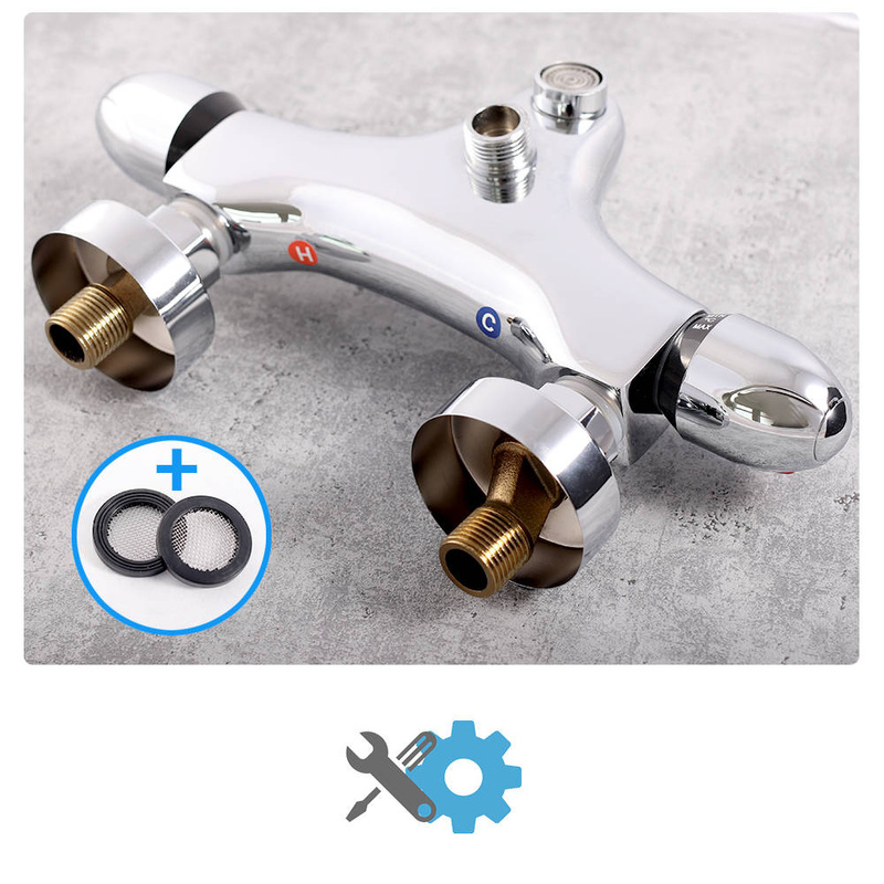 Bateria wannowa termostatyczna COSMOS + zestaw prysznicowy EKO