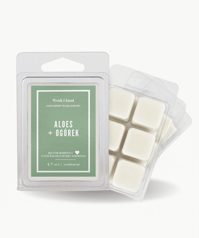 Wosk zapachowy sojowy do kominka Aloes Ogórek