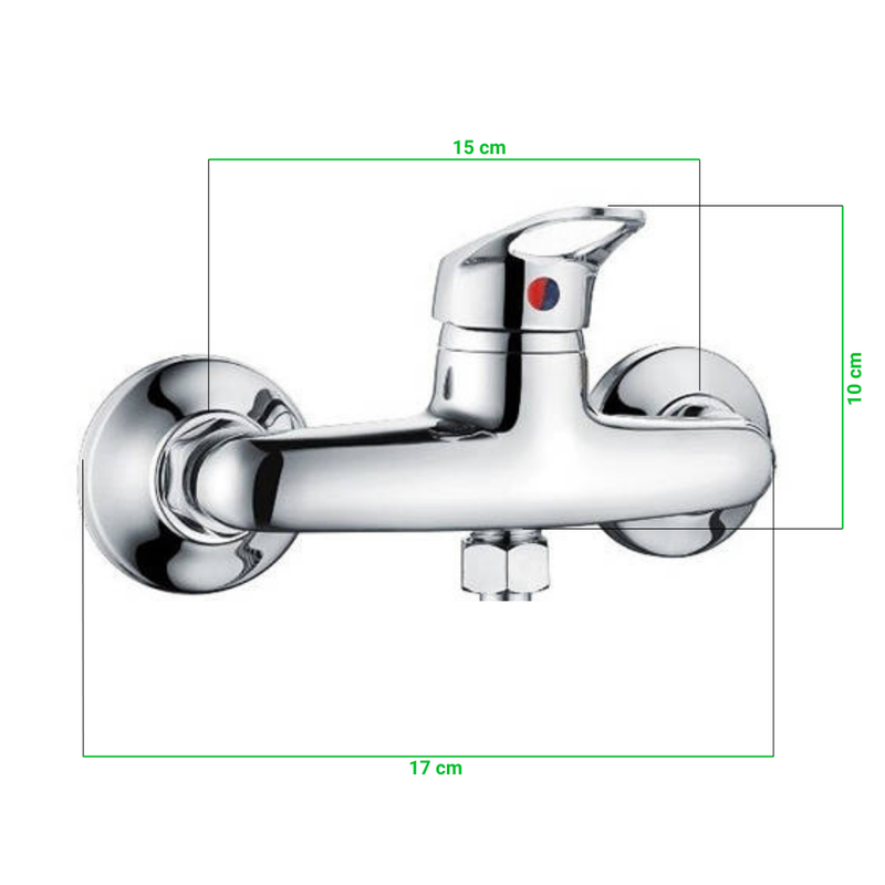 Bateria prysznicowa ścienna z zestawem natryskowym LUMA