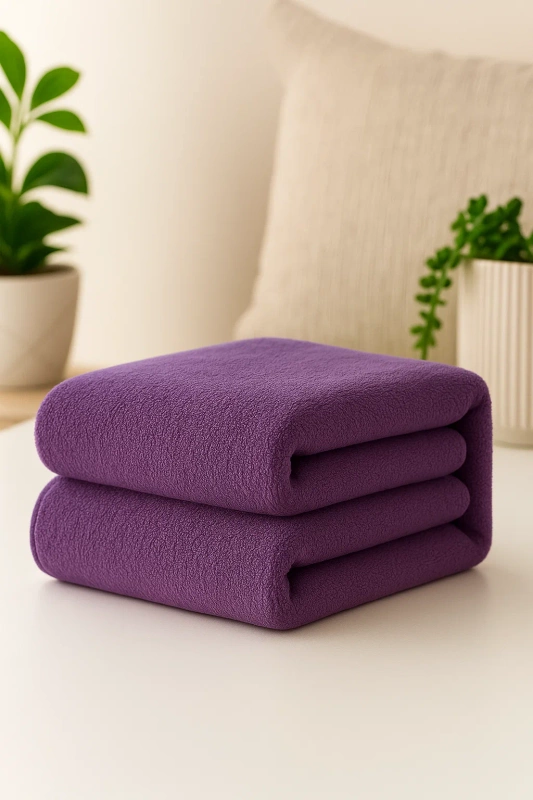 Ręcznik kąpielowy MIKRO jasny fioletowy z mikrofibry 50x100 szybkoschnący