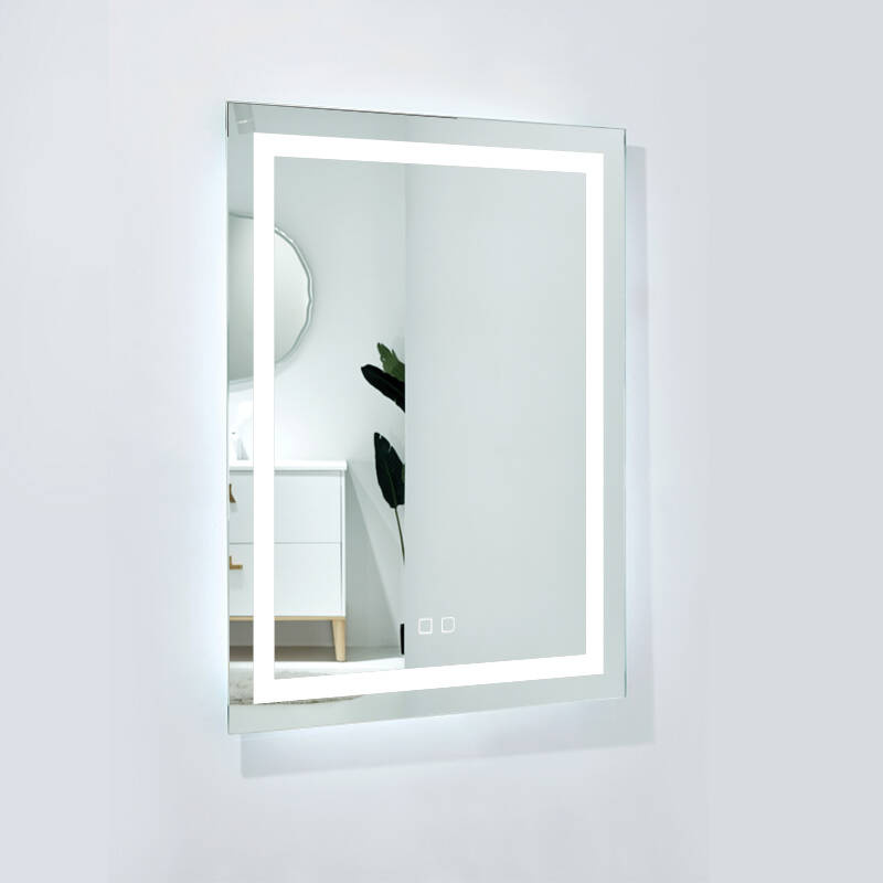 Lustro łazienkowe podświetlane LED 50x70 cm prostokątne J08