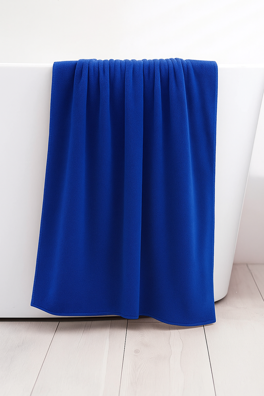 Ręcznik kąpielowy MIKRO granatowy chabrowy z mikrofibry 50x100 szybkoschnący