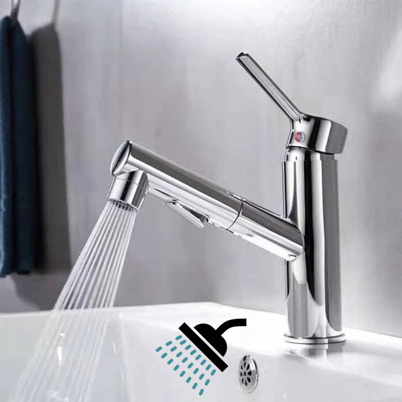 Bateria umywalkowa z wyciągną wylewką FRIGO