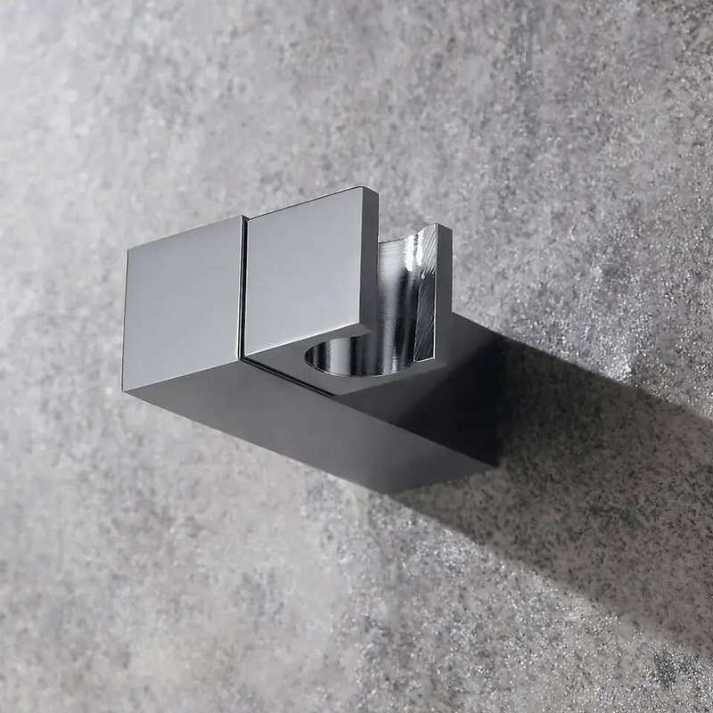 Uchwyt prysznicowy na słuchawkę natryskową ruchomy obrotowy kwadratowy chrom