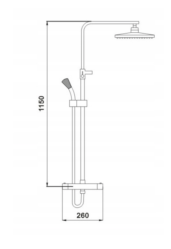 Zestaw czarna bateria prysznicowa termostatyczna z deszczownicą NOVA