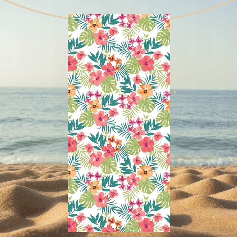 Ręcznik plażowy szybkoschnący z mikrofibry 70x140 FLOWERS