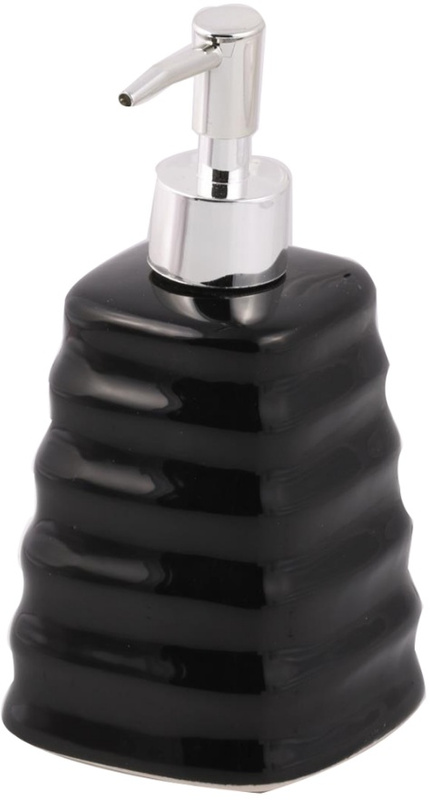 Dozownik na mydło stojący czarny ceramiczny