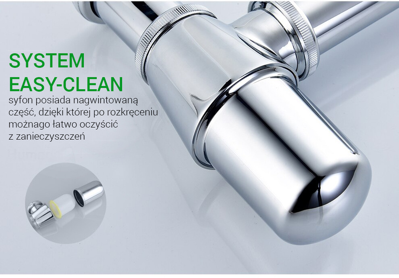 Syfon do umywalki stalowy chromowany butelka