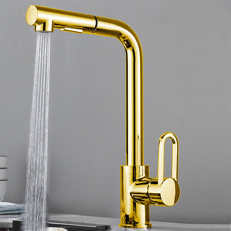 Bateria kuchenna złota z wyciąganą wylewką GAJA