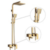 Zestaw złota bateria wannowa z deszczownicą MAX