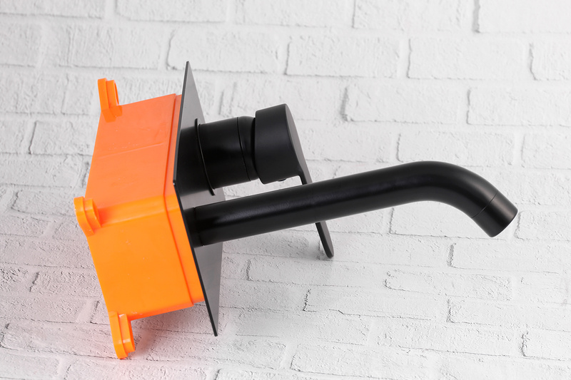 Bateria umywalkowa podtynkowa ścienna czarna