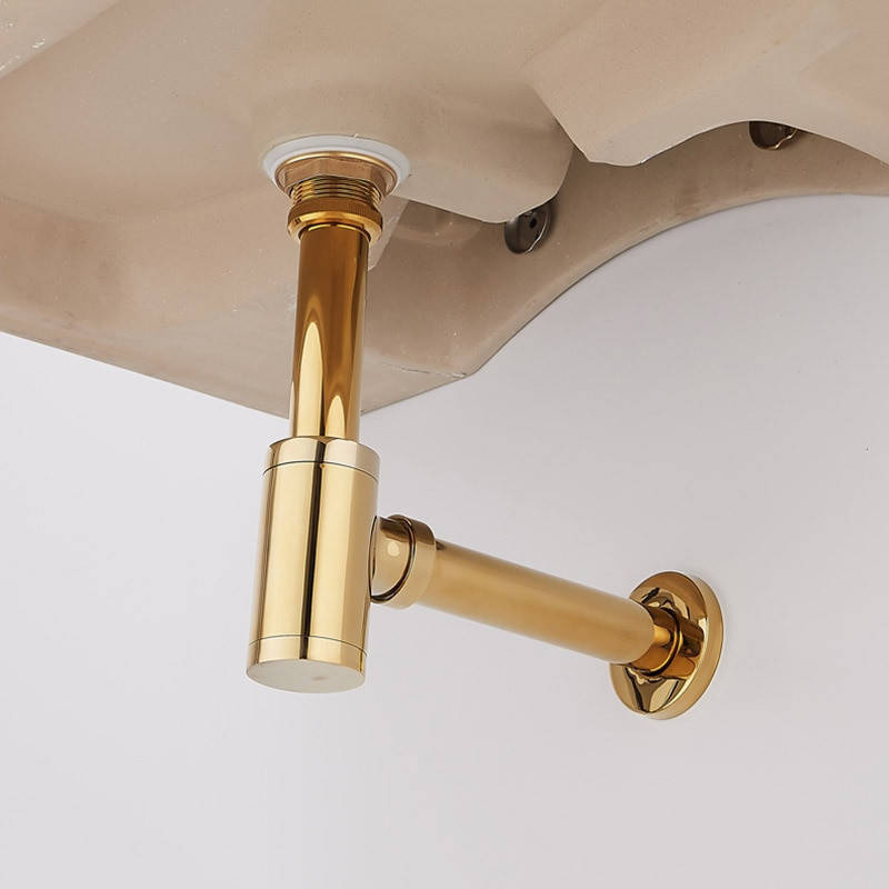 Syfon złoty+ korek click clack złoty z przelewem