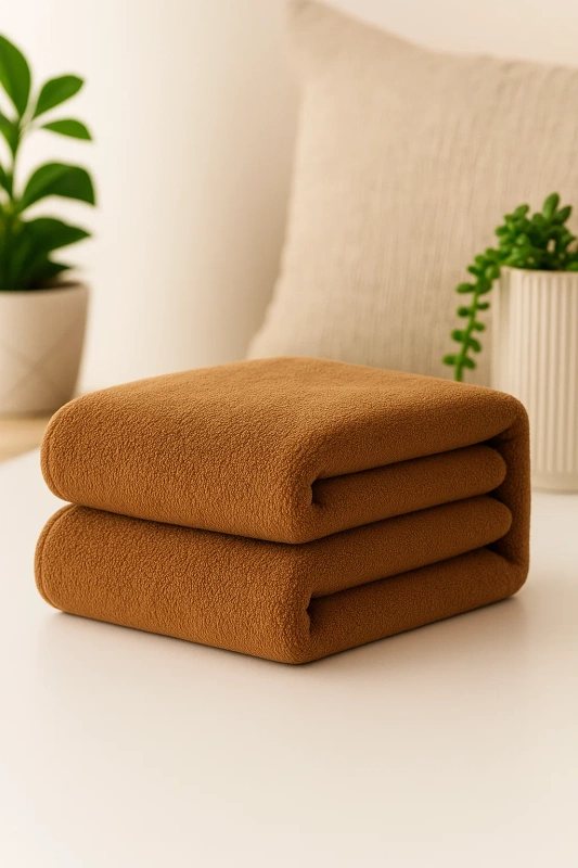 Ręcznik kąpielowy MIKRO jasny brązowy z mikrofibry 50x100 szybkoschnący