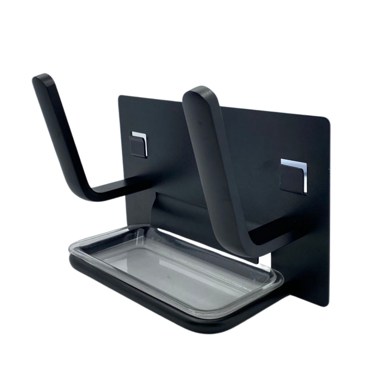 Uchwyt ścienny stojak na pokrywki czarny