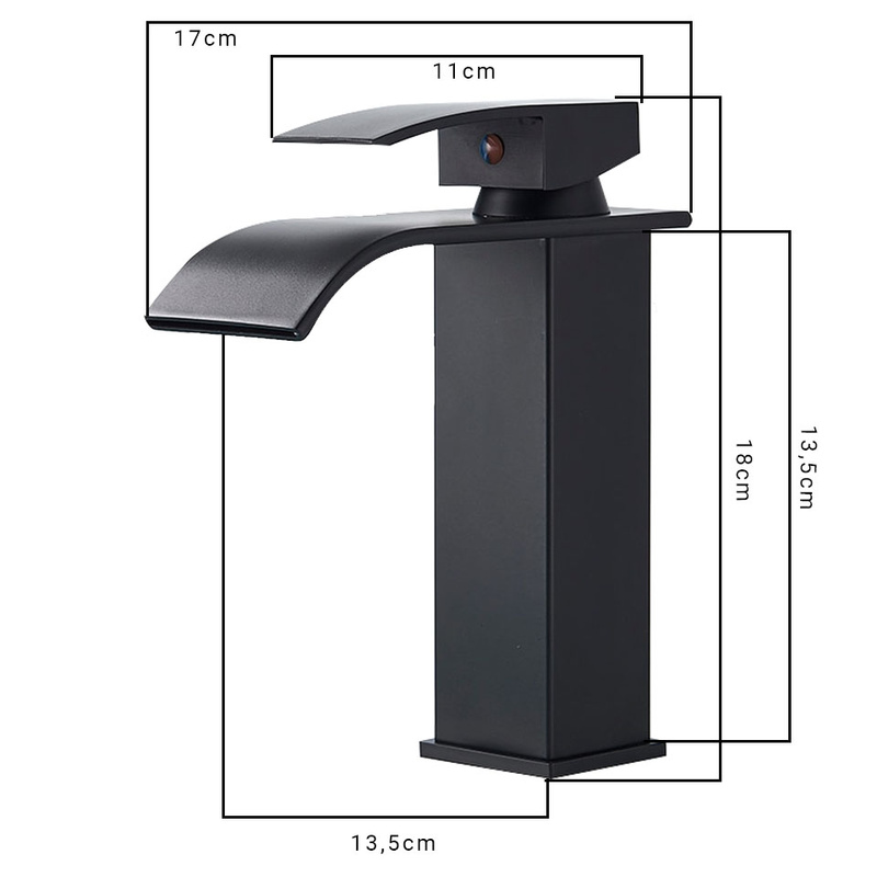 Bateria umywalkowa wodospad IDEAL czarna
