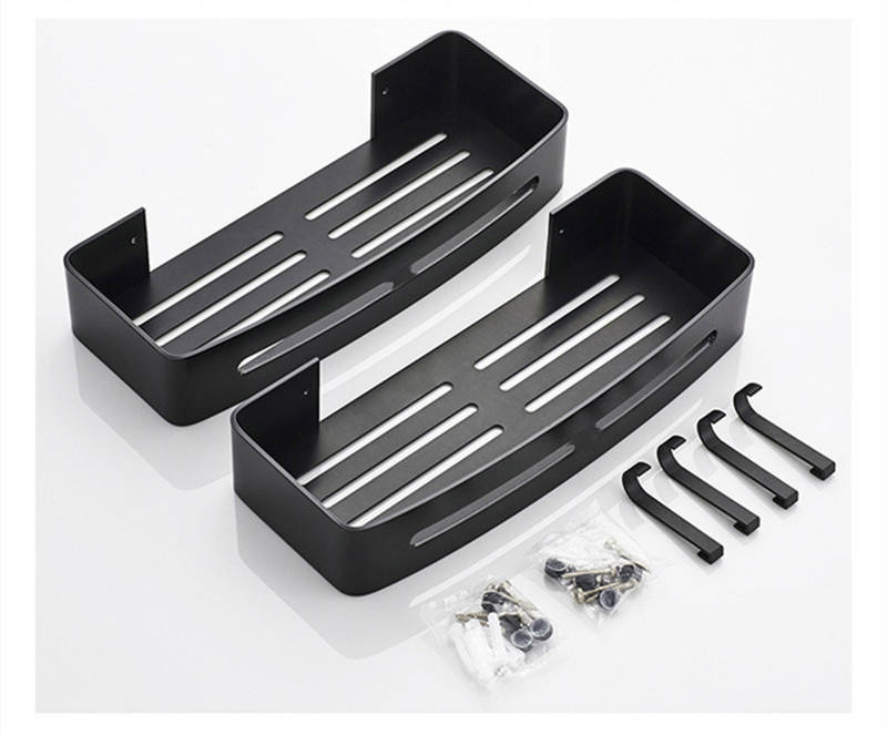 Półka łazienkowa wisząca czarna LOFT