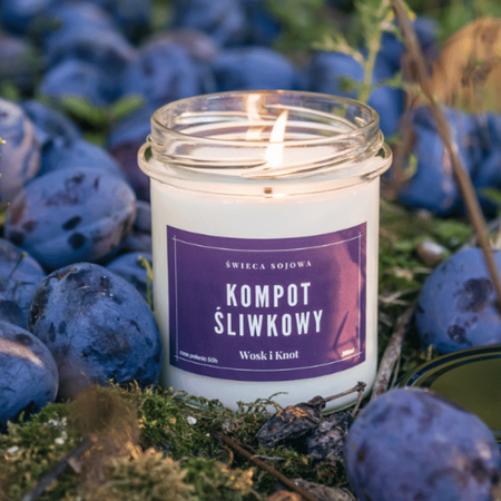 Świeca sojowa zapachowa KOMPOT ŚLIWKOWY 300ml 