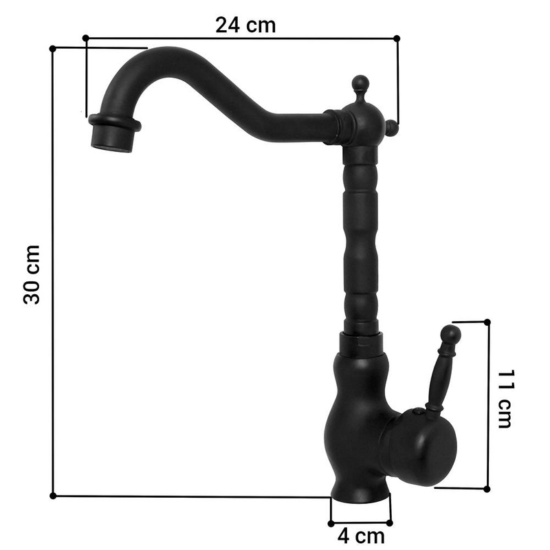 Bateria kuchenna czarna RETRO BLACK elegancka