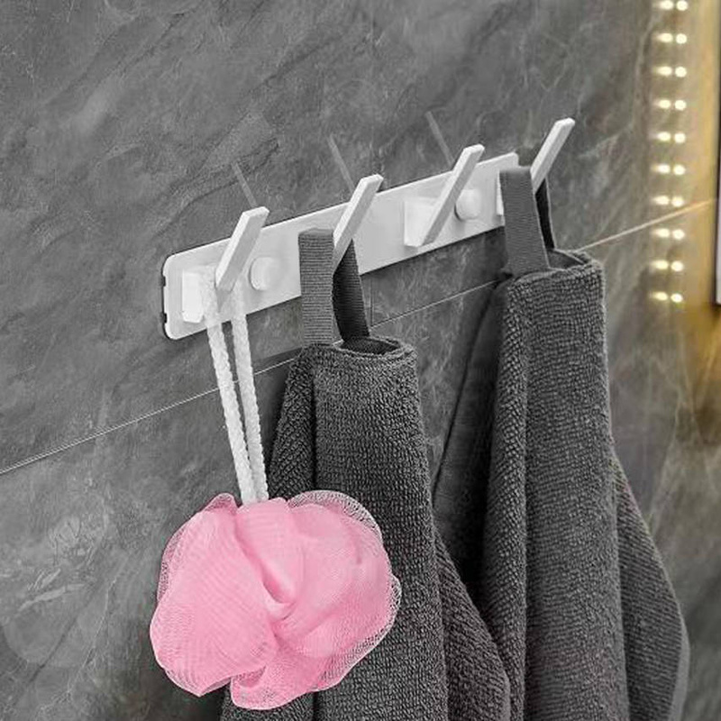 Wieszak łazienkowy biały ESSA 4-uchwytowy