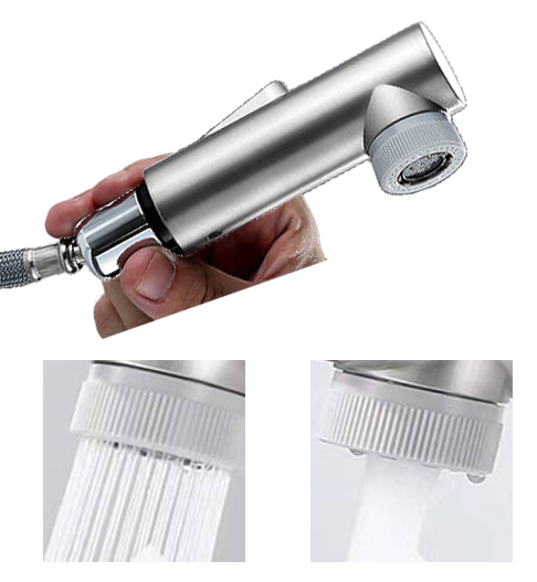 Perlator rączka słuchawka do baterii z wyciąganą wylewką 3-funkcyjna FRIGO inox 