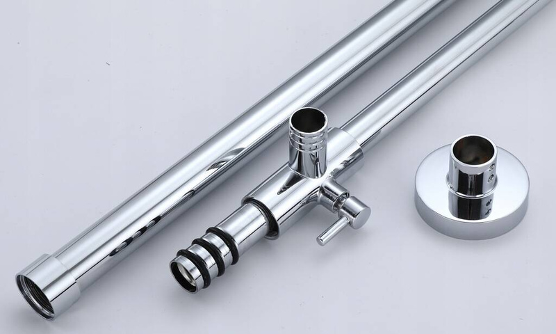 Zestaw natryskowy kolumna prysznicowa srebrna + bateria, słuchawka, bidetka MODERN CHROM