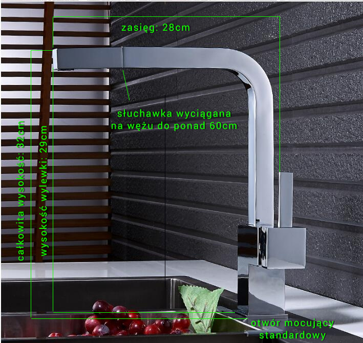 Bateria kuchenna zlewozmywakowa z wyciąganą wylewką CARO CHROM