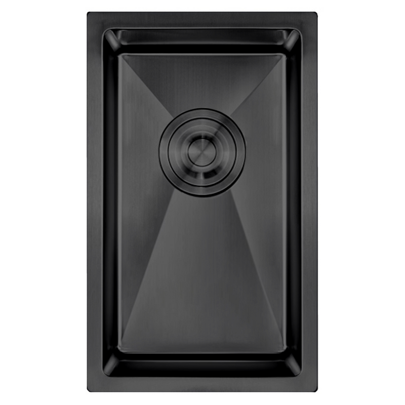 Zlewozmywak stalowy 22x44 czarny + syfon GRATIS podblatowy, podwieszany