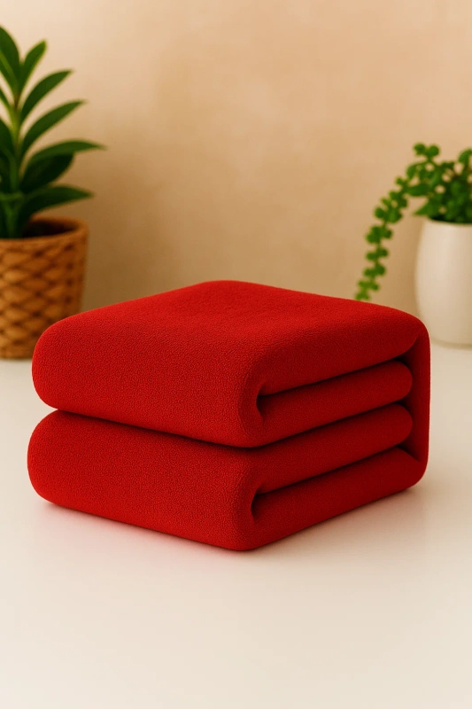 Ręcznik kąpielowy MIKRO czerwony z mikrofibry 70x140 szybkoschnący