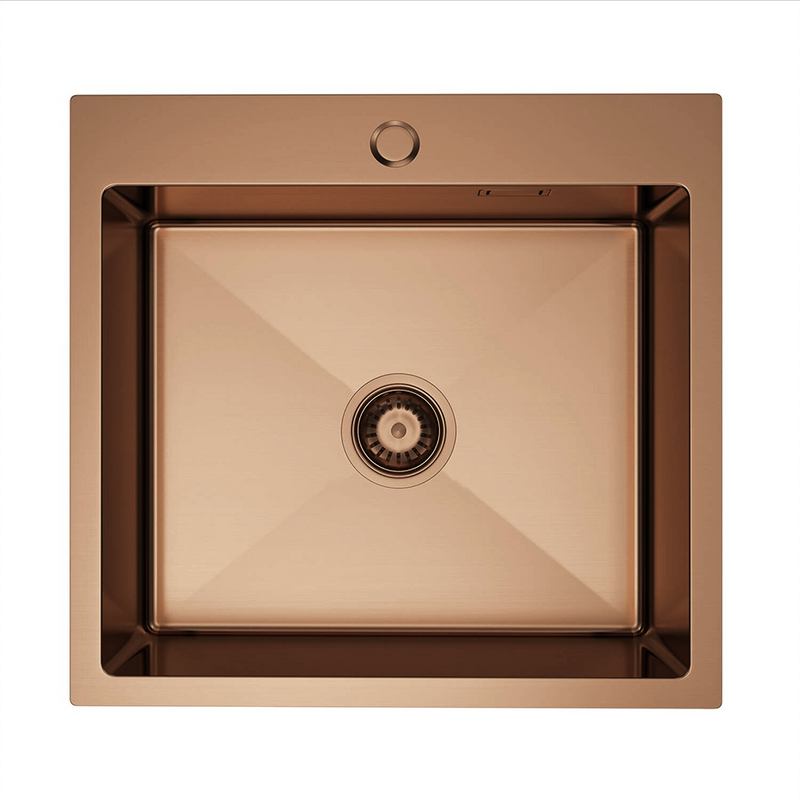 Zlewozmywak stalowy 60x50 miedziany rose gold + syfon GRATIS