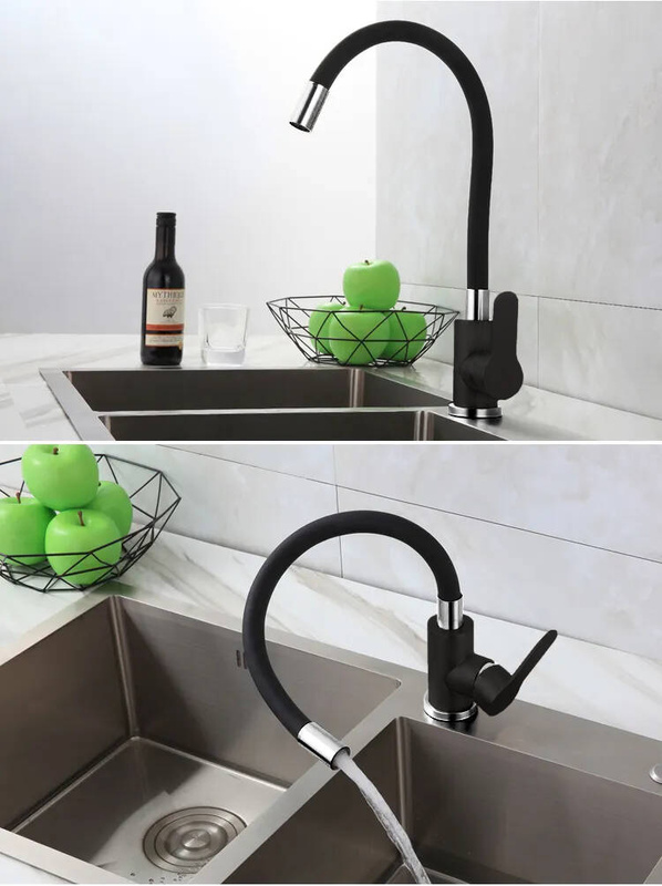 Bateria kuchenna wysoka flex elastyczna PEREA czarna - chrom