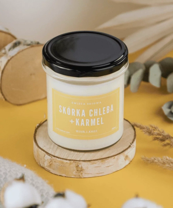 Świeca sojowa zapachowa SKÓRKA CHLEBA + KARMEL 300ml