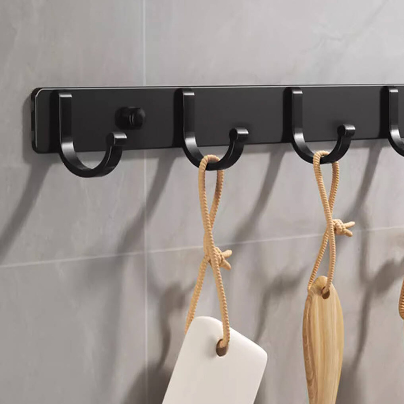 Wieszak na ubrania klucze ręczniki ścienny czarny 27 cm